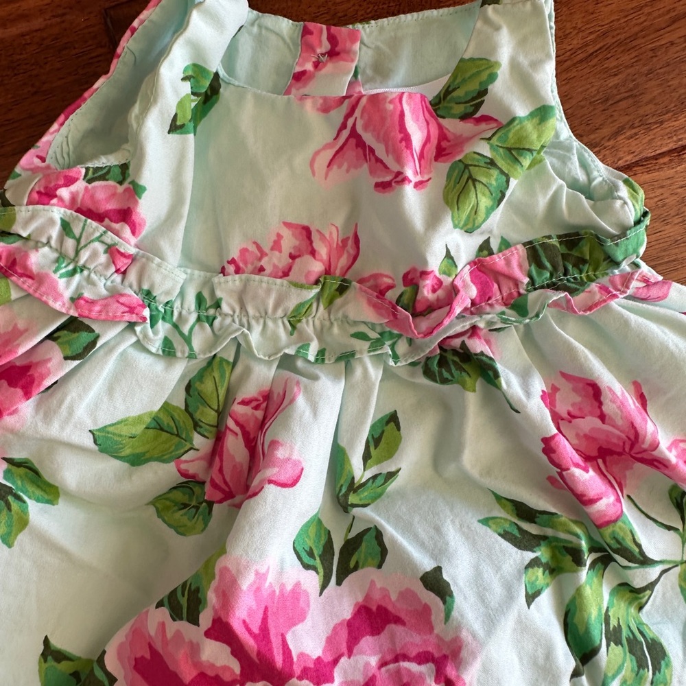 Baby Girl Spring Bundle 3-6M Floral Dress Butterfly Romper White Lace Pom Pom - Picture 8 of 10